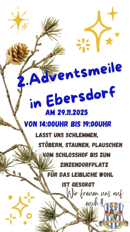 2. Adventsmeile in Ebersdorf am 29.11.2025/ 14-19 Uhr