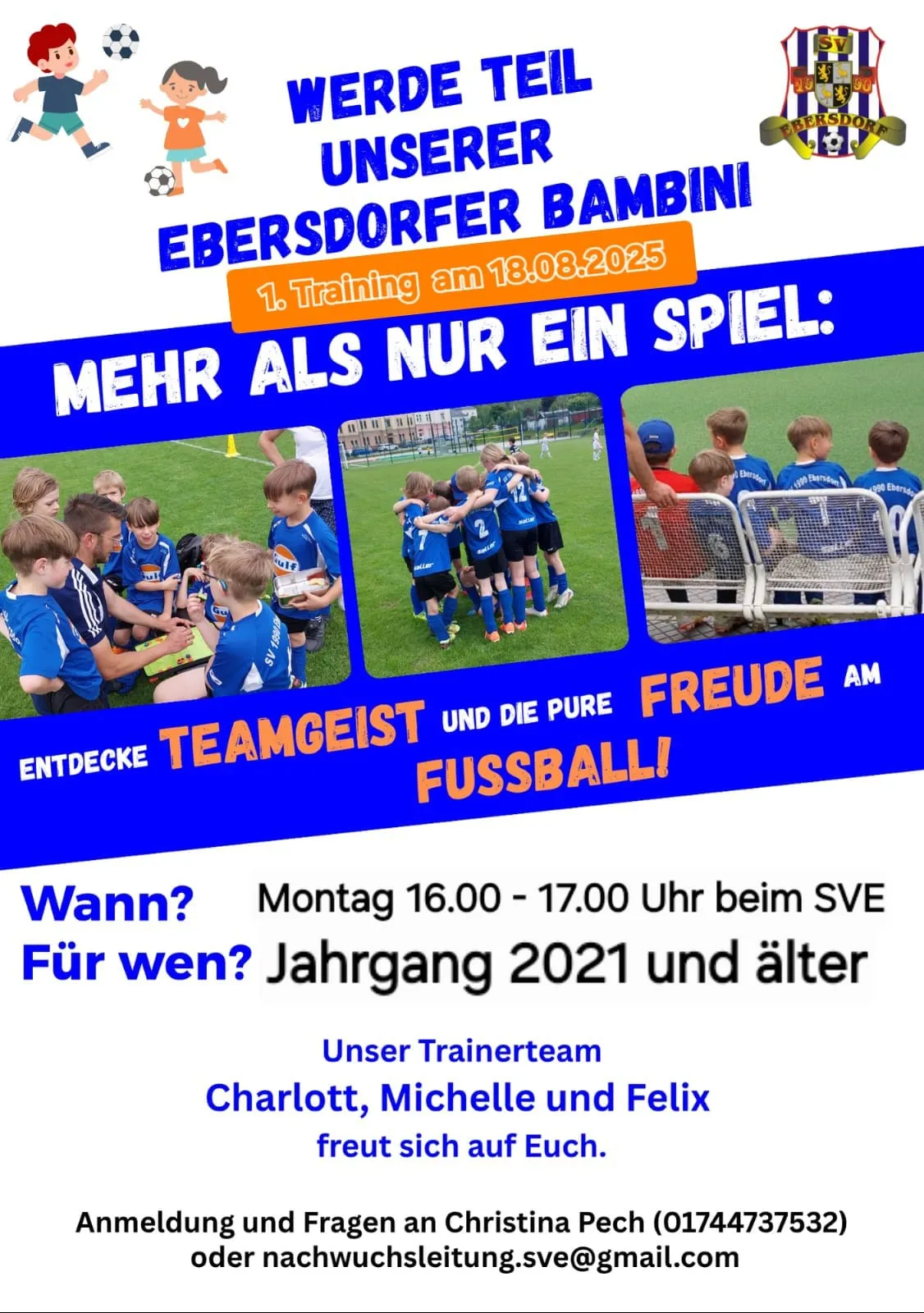 1. Training am 18.08.25- die Bambini legen los!