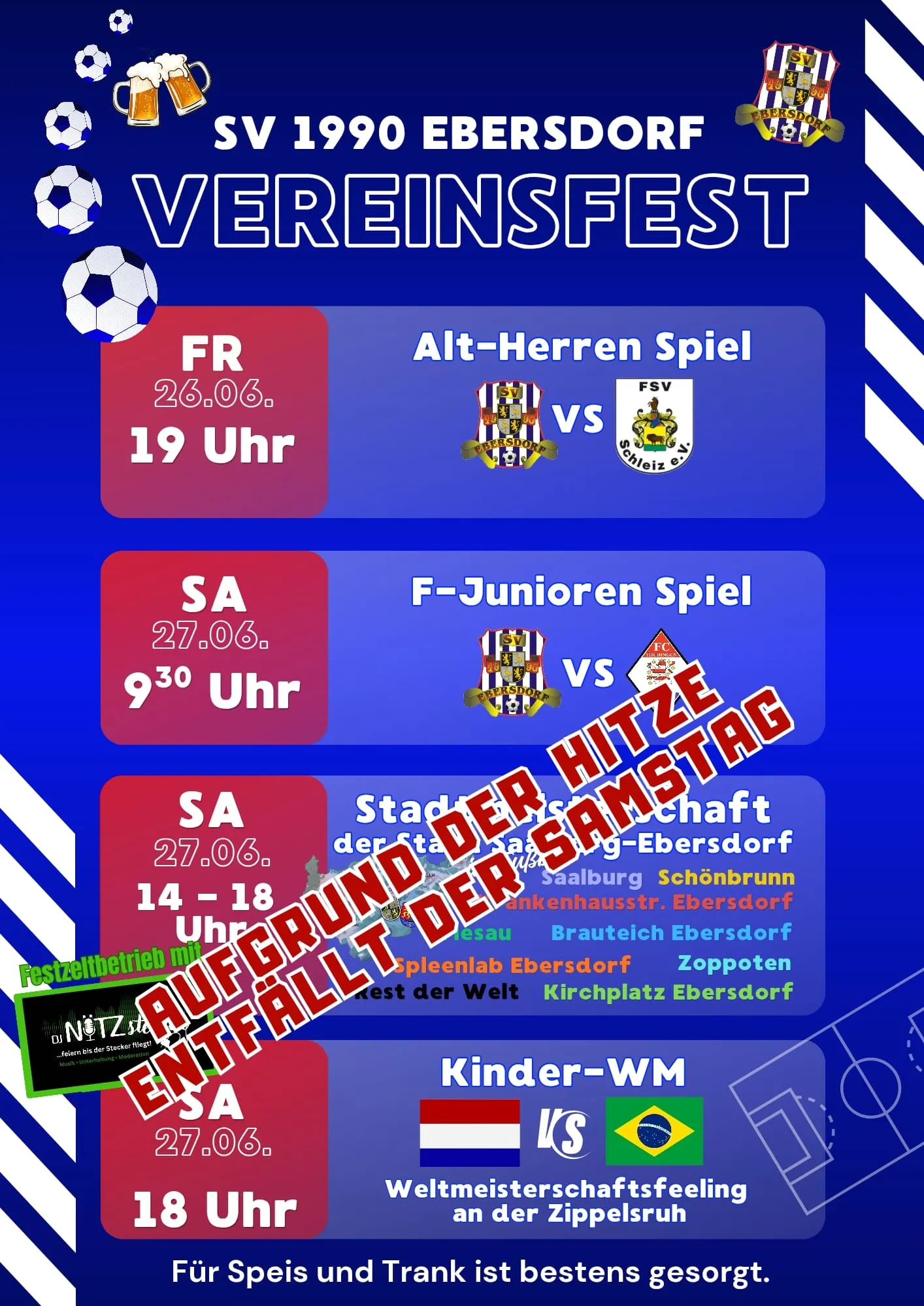 Vereinsfest zum Großteil abgesagt