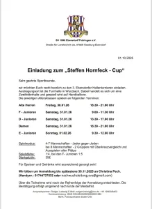 3. Steffen- Hornfeck Cup vom 30.01.-01.02.2026 - die Teilnehmer stehen fest!