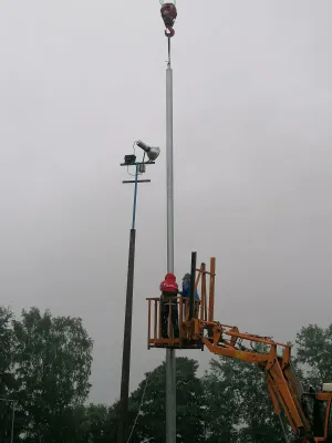 1. Teilprojekt- Flutlichtmasten setzen